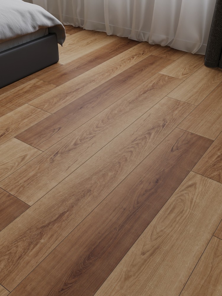 Кварцвиниловый SPC ламинат Cronafloor Grand Sequoia Дуб Шоколадный 1200×180×5 фото в интерьере